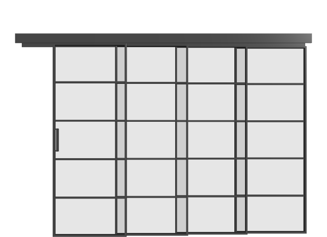 Loft Schiebetür kaskadisch (4 Flügel) - S5 Elegance Line