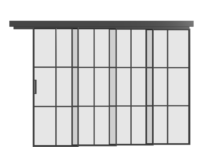Schiebetür kaskadisch (4 Flügel) - MS6 Aluminium Line
