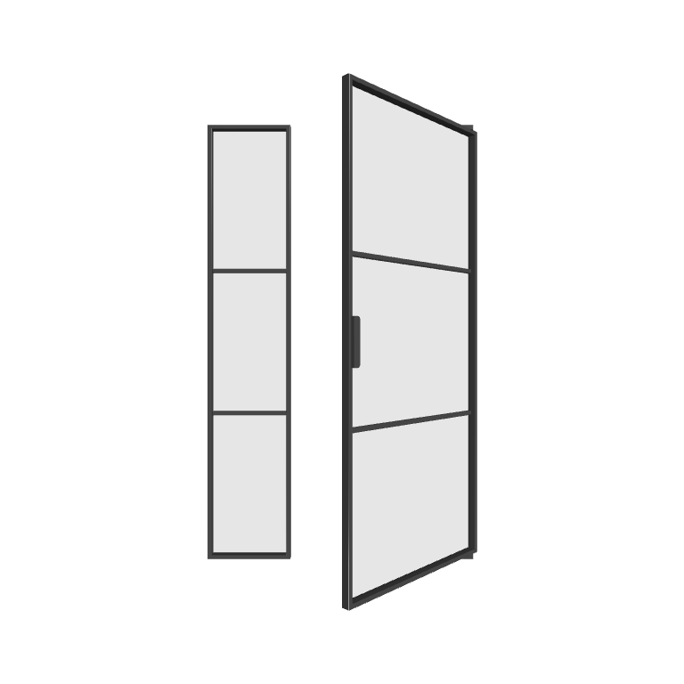 Stahl Pivot Lofttür mit Seitenteil links (DIN R) Elegance Line