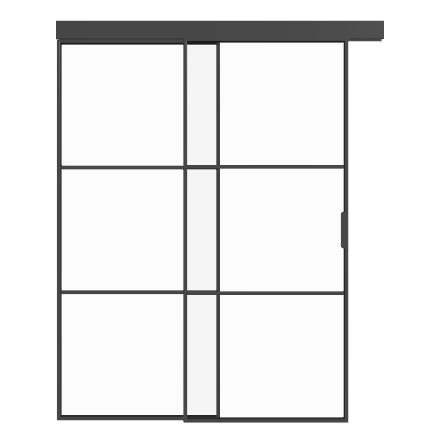 Loft Glasschiebetür mit Seitenteil links Industrial Line