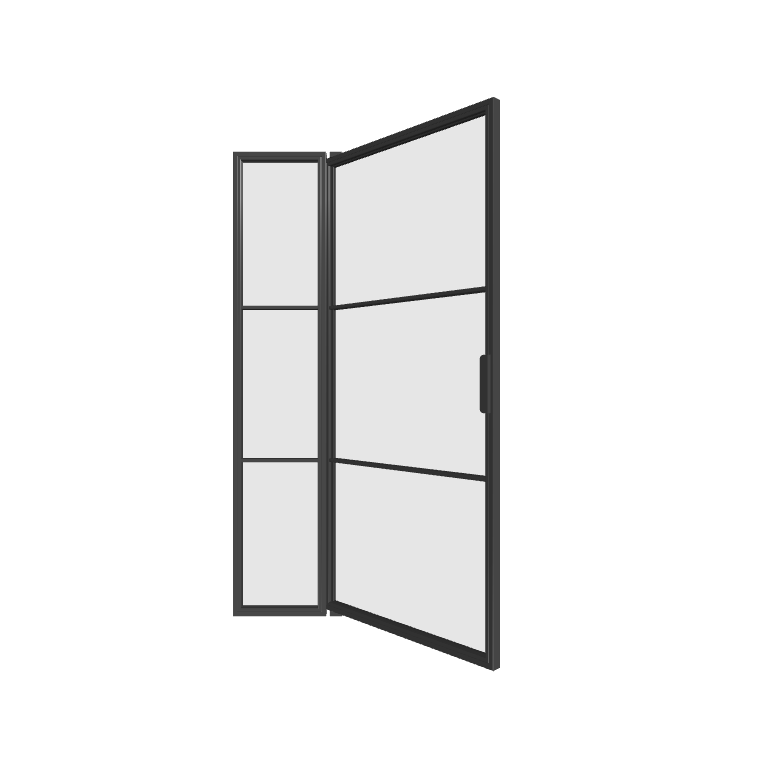 Stahl Pivot Lofttür mit Seitenteil links (DIN L) Industrial Line