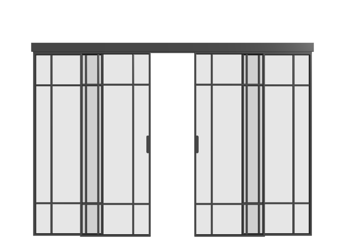 Loft Doppel-Schiebetür mit Seitenteilen (4 Flügel) S11 Elegance Line