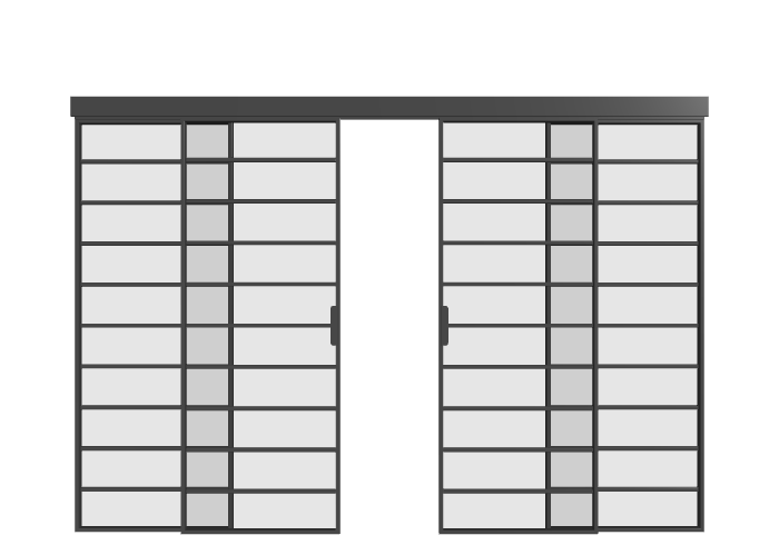 Schiebetür (4 Flügel) - MS13 Aluminium Line