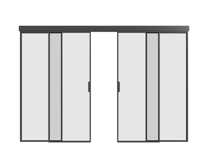 Loft Doppel-Schiebetür mit Seitenteilen (4 Flügel) S1 Elegance Line