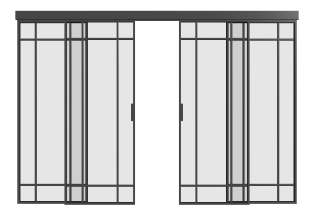 Schiebetür (4 Flügel) - MS9 Aluminium Line