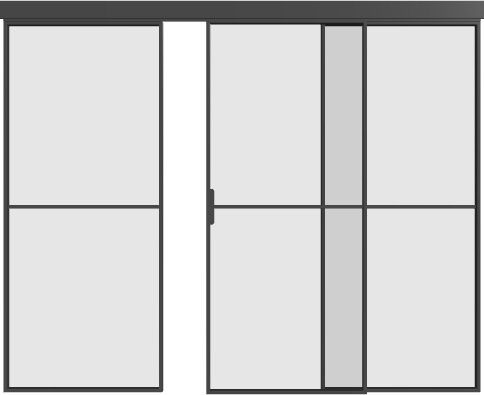 Loft Glasschiebetür mit Seitenteilen (3 Flügel) S2 Elegance Line