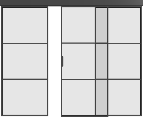 Loft Glasschiebetür mit Seitenteilen (3 Flügel) S3 Elegance Line