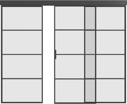 Schiebetür (3 Flügel) - MS4 Aluminium Line