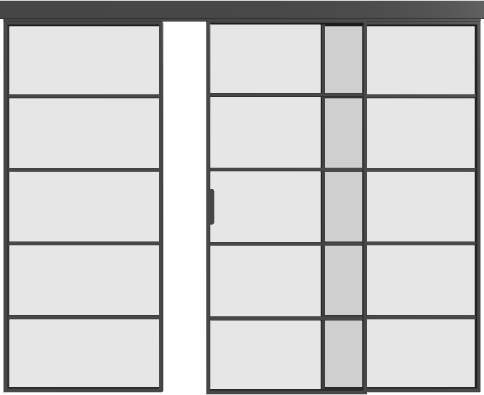 Loft Glasschiebetür mit Seitenteilen (3 Flügel) S5 Elegance Line