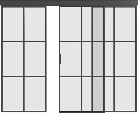 Loft Glasschiebetür mit Seitenteilen (3 Flügel) S6 Elegance Line