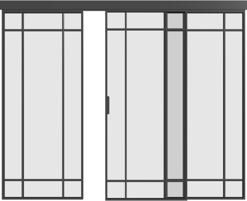 Loft Glasschiebetür mit Seitenteilen (3 Flügel) S9 Elegance Line