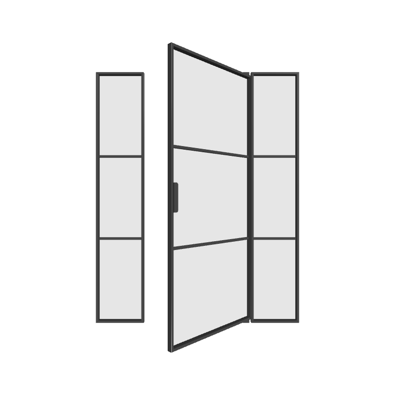 Stahl Pivot Lofttür mit Seitenteilen rechts+links (DIN R) Elegance Line